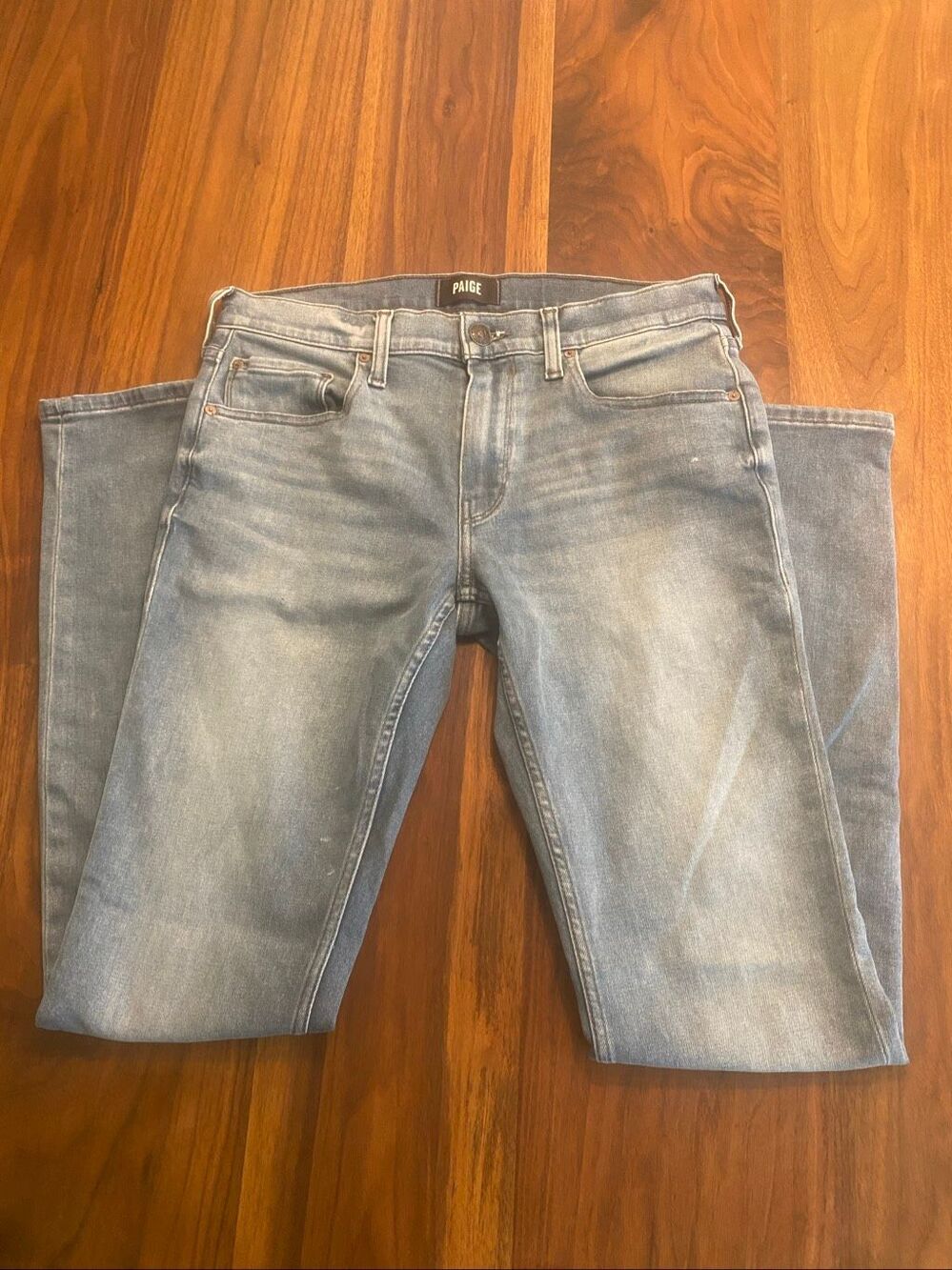 Paige Men's Mid-Rise Soft Slim Fit Lennox Denim Jeans Light Blue Wash Size 30